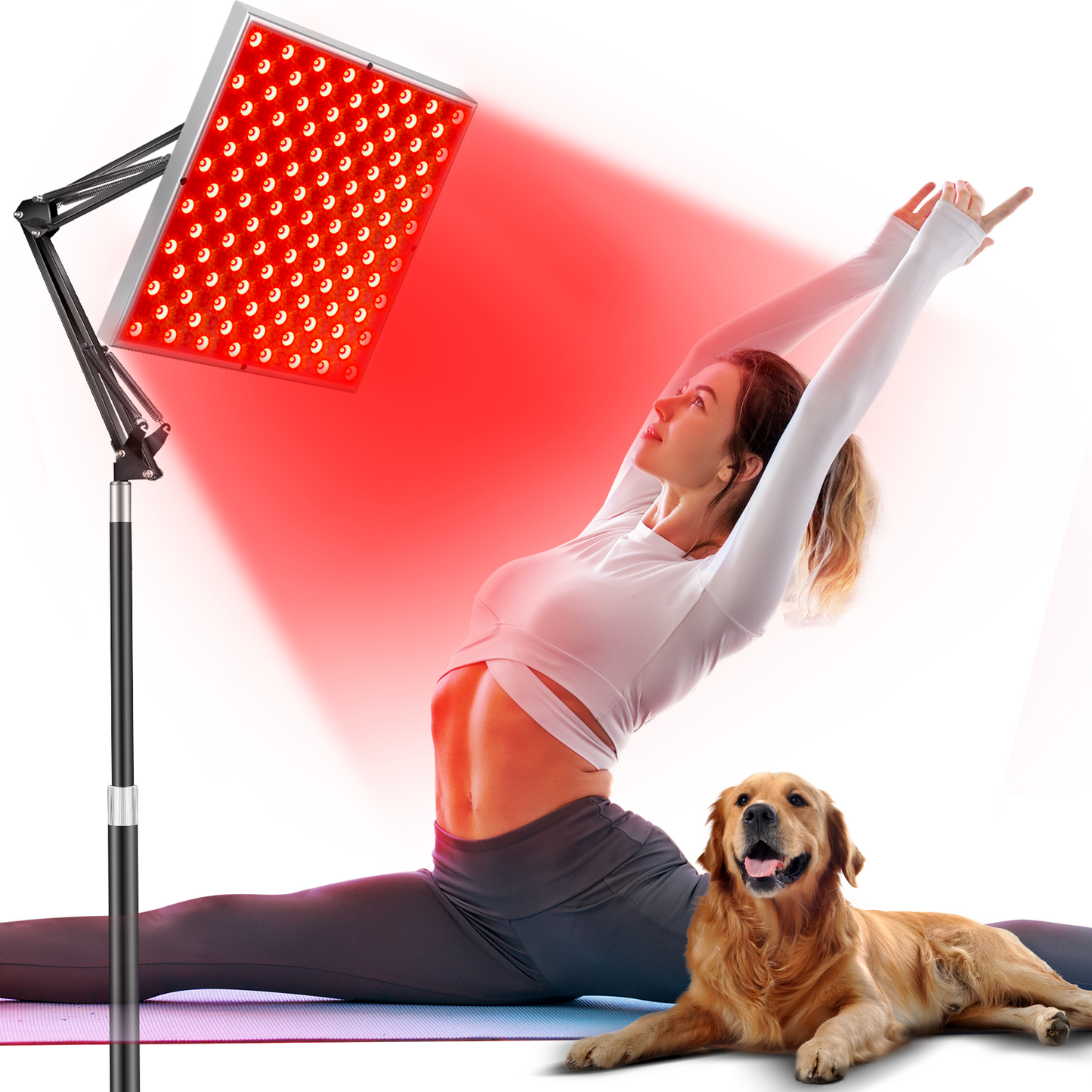 Red Light Therapy for Face and Body, 45W Dual 660nm Red & 850nm Infrared Red Light Therapy Lamp, Home Use Light Therapy Device Panel with Adjustable Stand/Desktop Clamp & Glasses