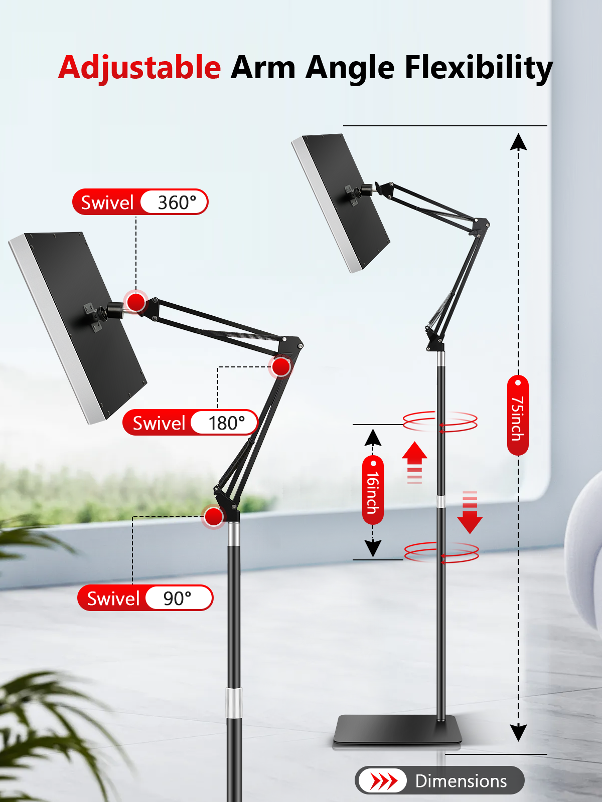 Red Light Therapy for Face and Body, 45W Dual 660nm Red & 850nm Infrared Red Light Therapy Lamp, Home Use Light Therapy Device Panel with Adjustable Stand/Desktop Clamp & Glasses